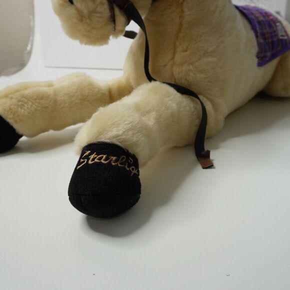 Saddle Club Large Realistic Horse Plush 28" Light Brown Tan Black Starlight‎ VTG - Picture 3 of 15
